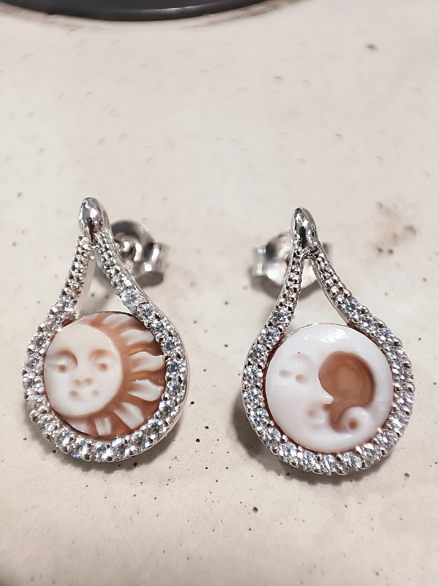 orecchini cammeo sole luna