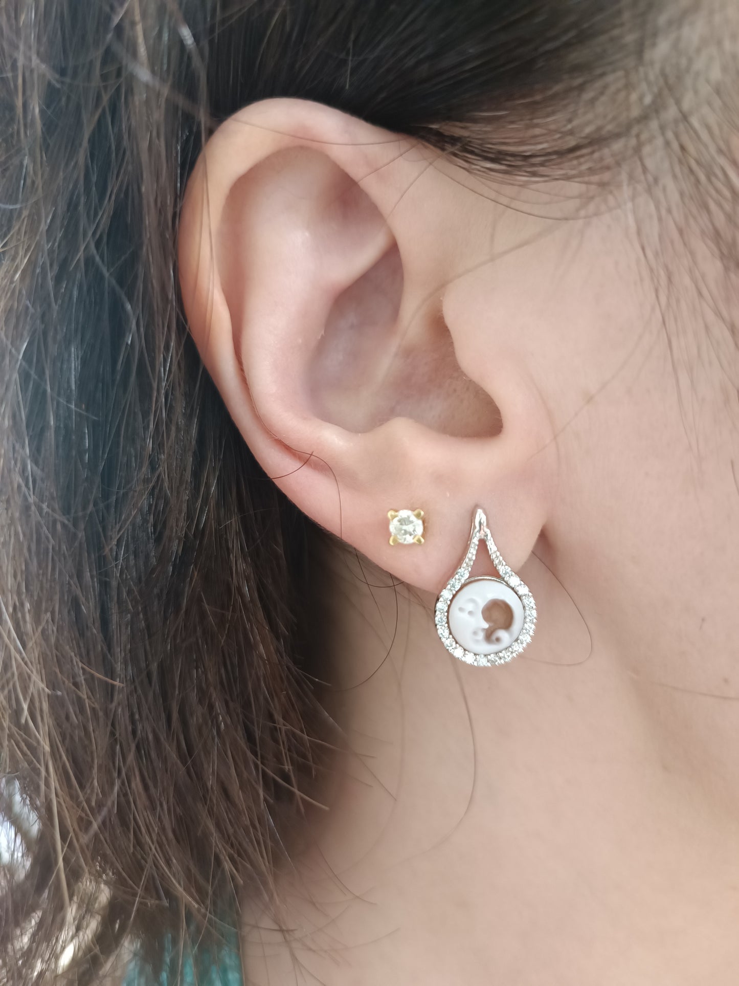 orecchini cammeo sole luna