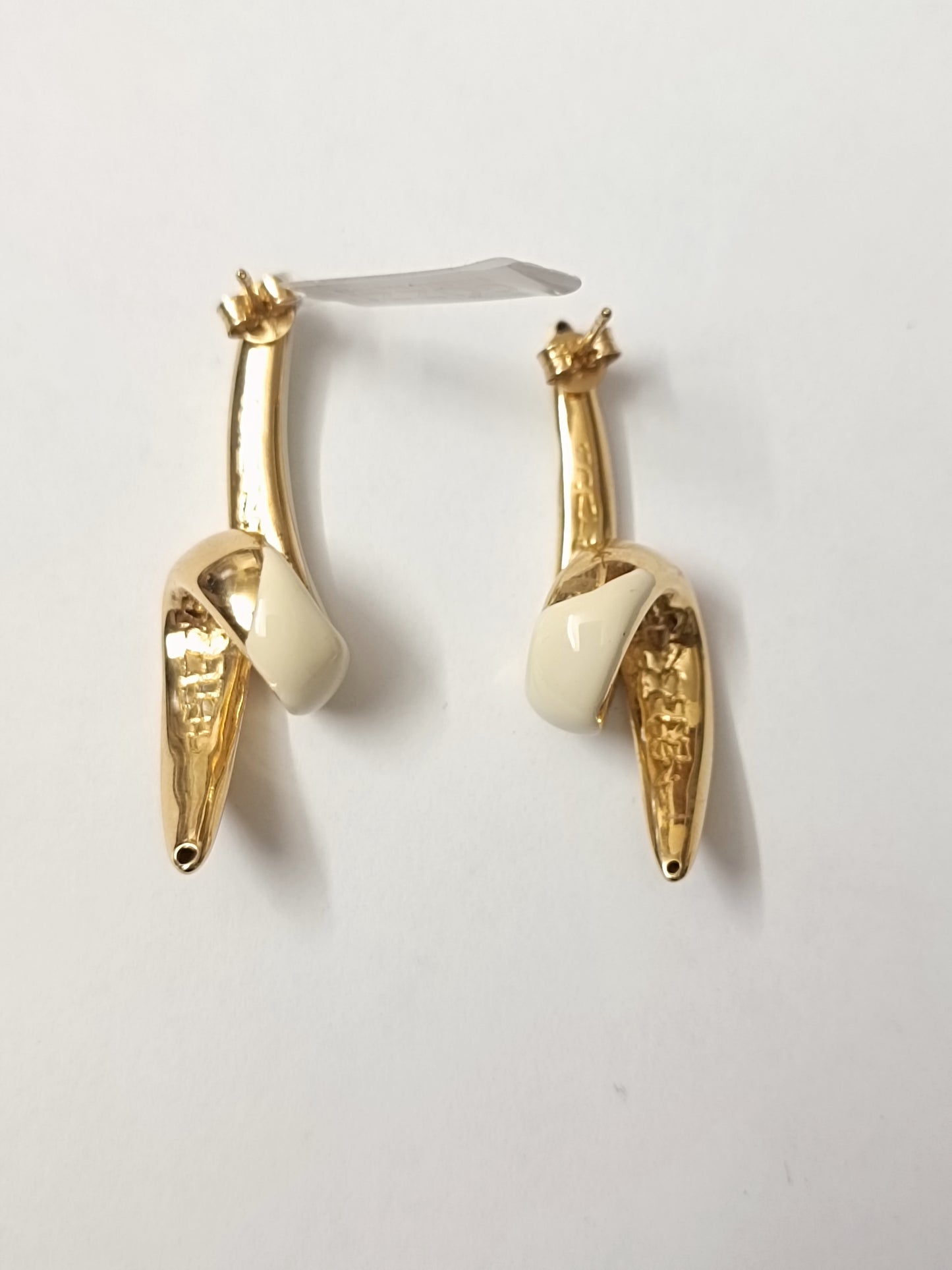 Orecchini in argento dorato e smalto a fuoco