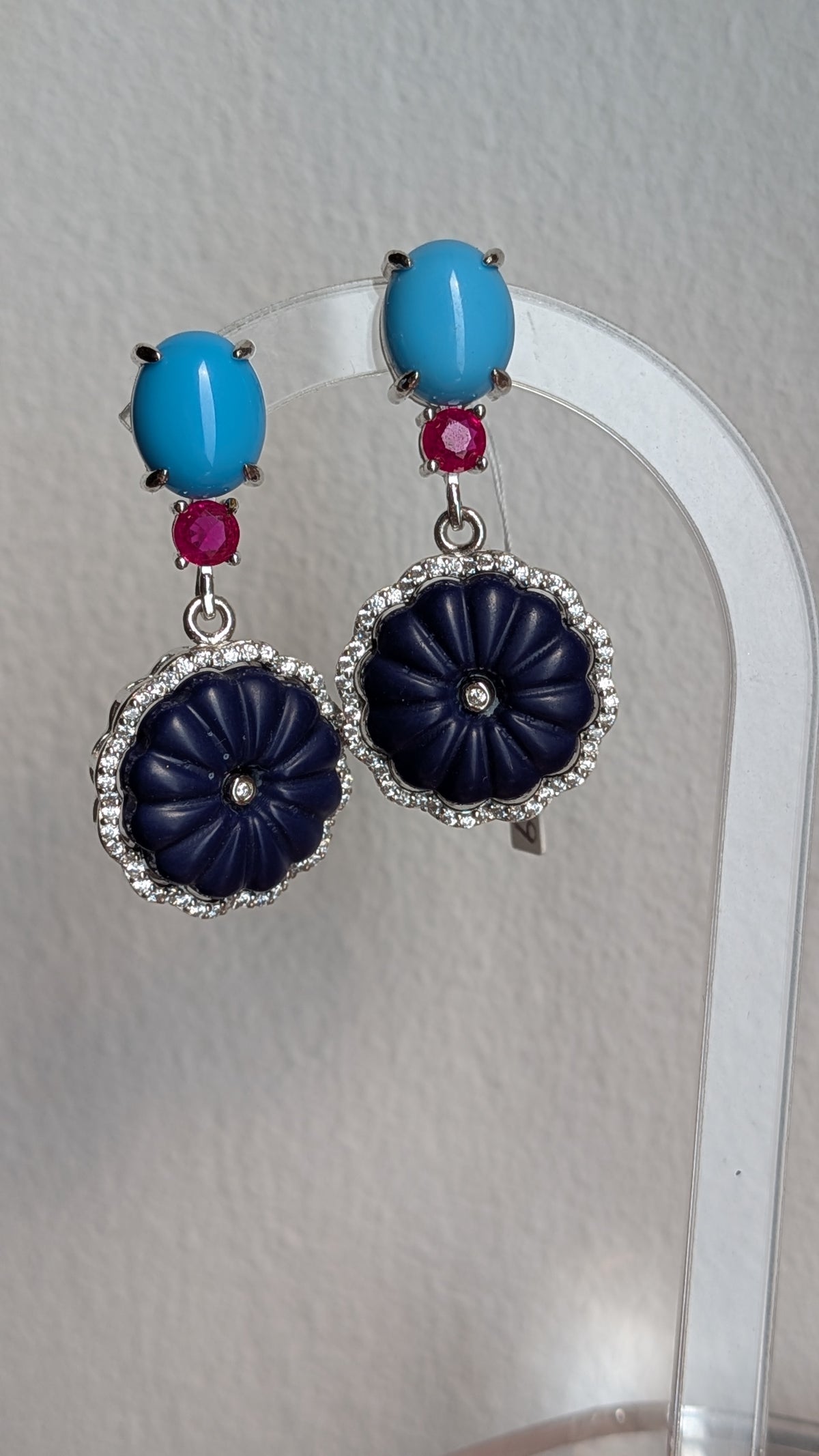 Orecchini fiore blu