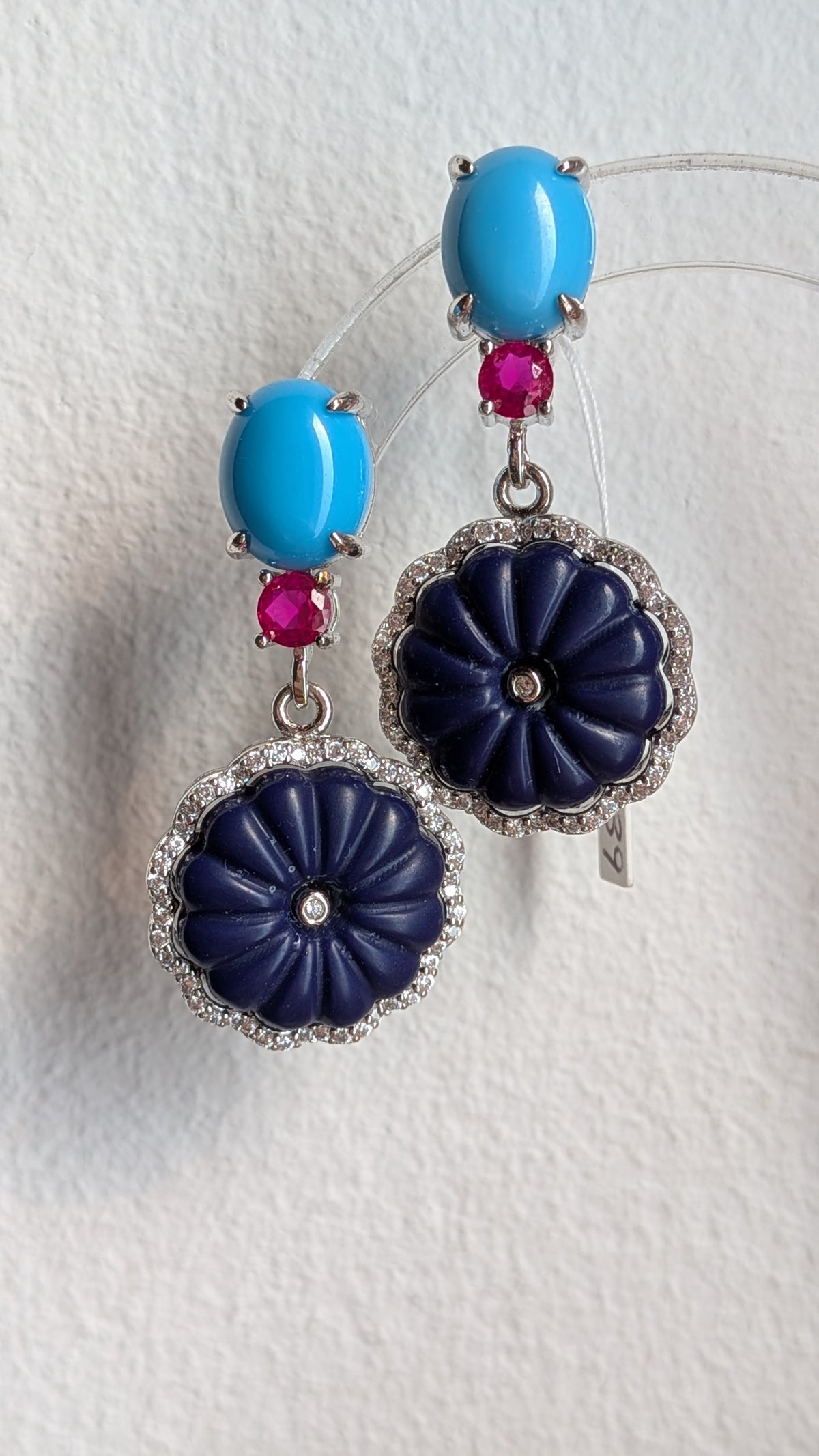 Orecchini fiore blu