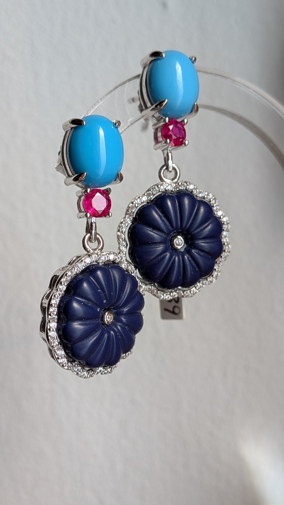 Orecchini fiore blu