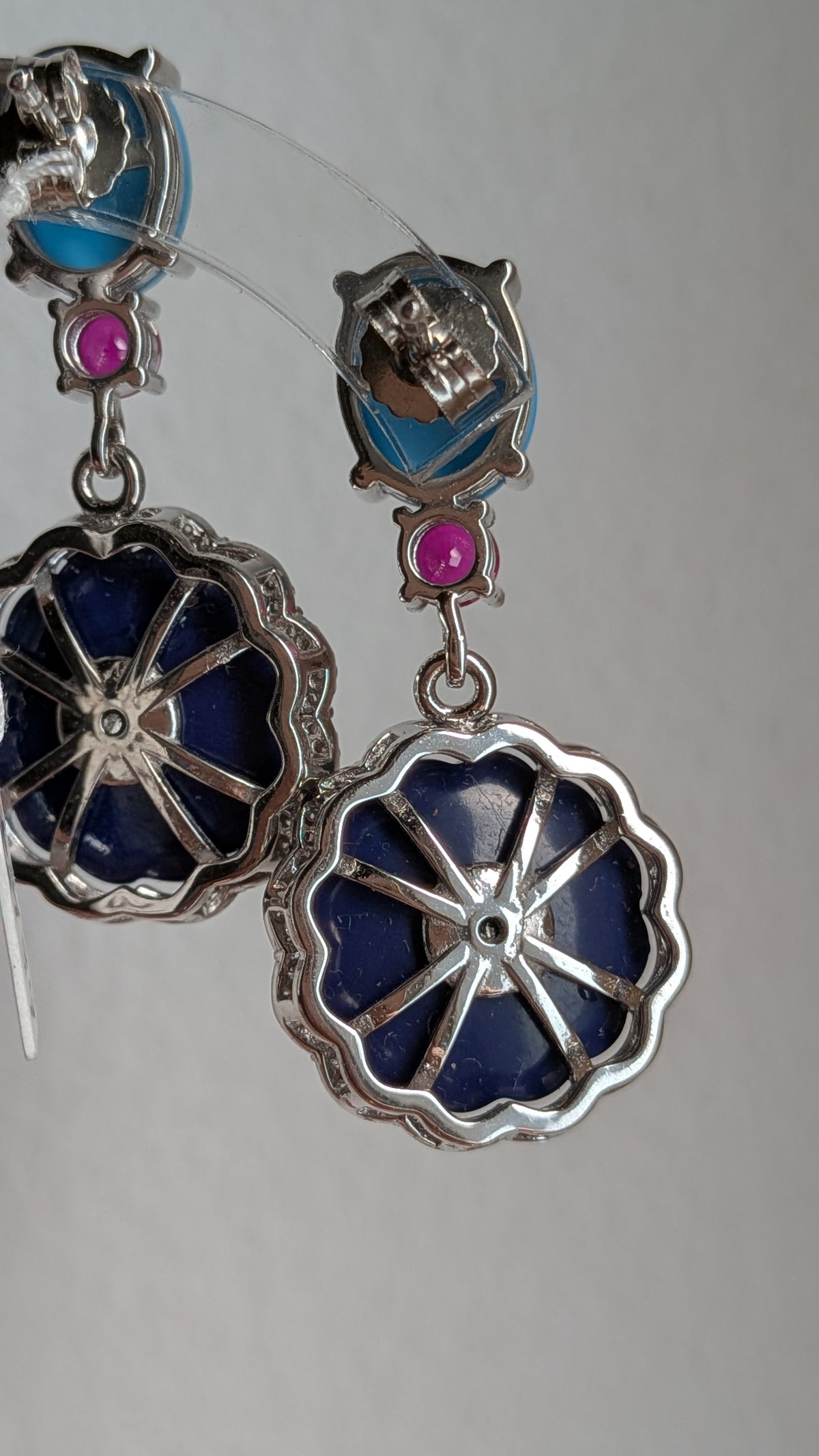 Orecchini fiore blu