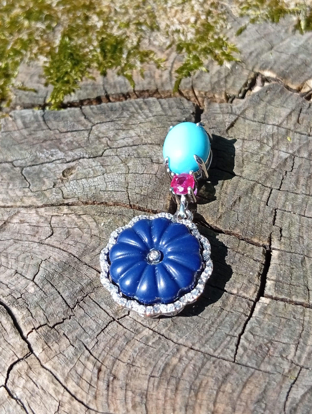 Orecchini fiore blu