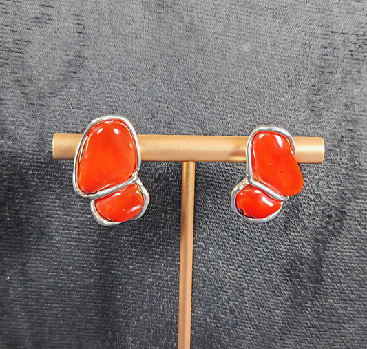 orecchini a perno corallo nuvola