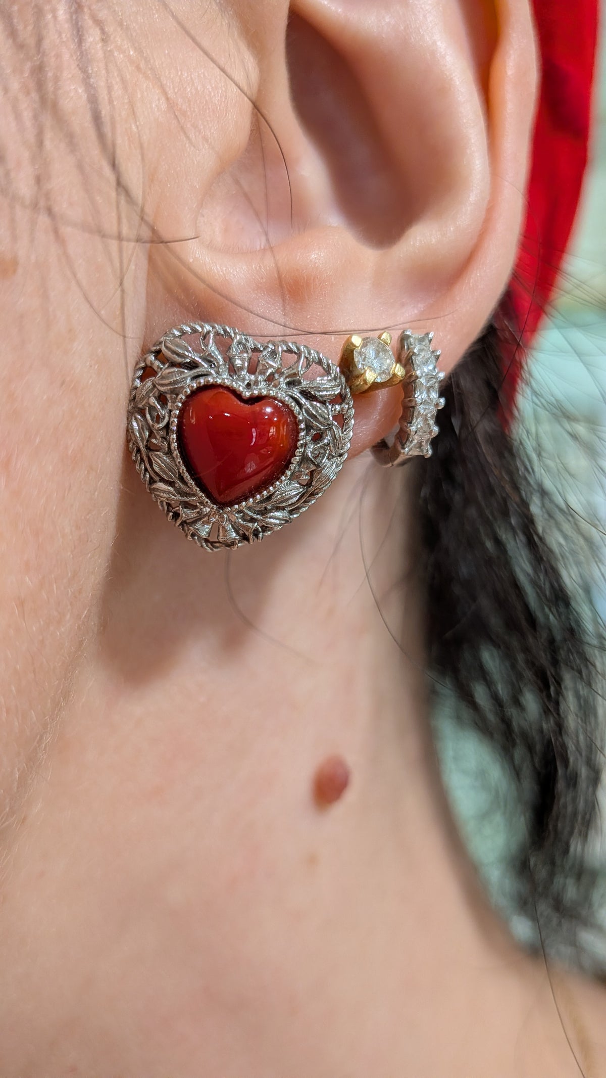 Orecchini corallo a cuore