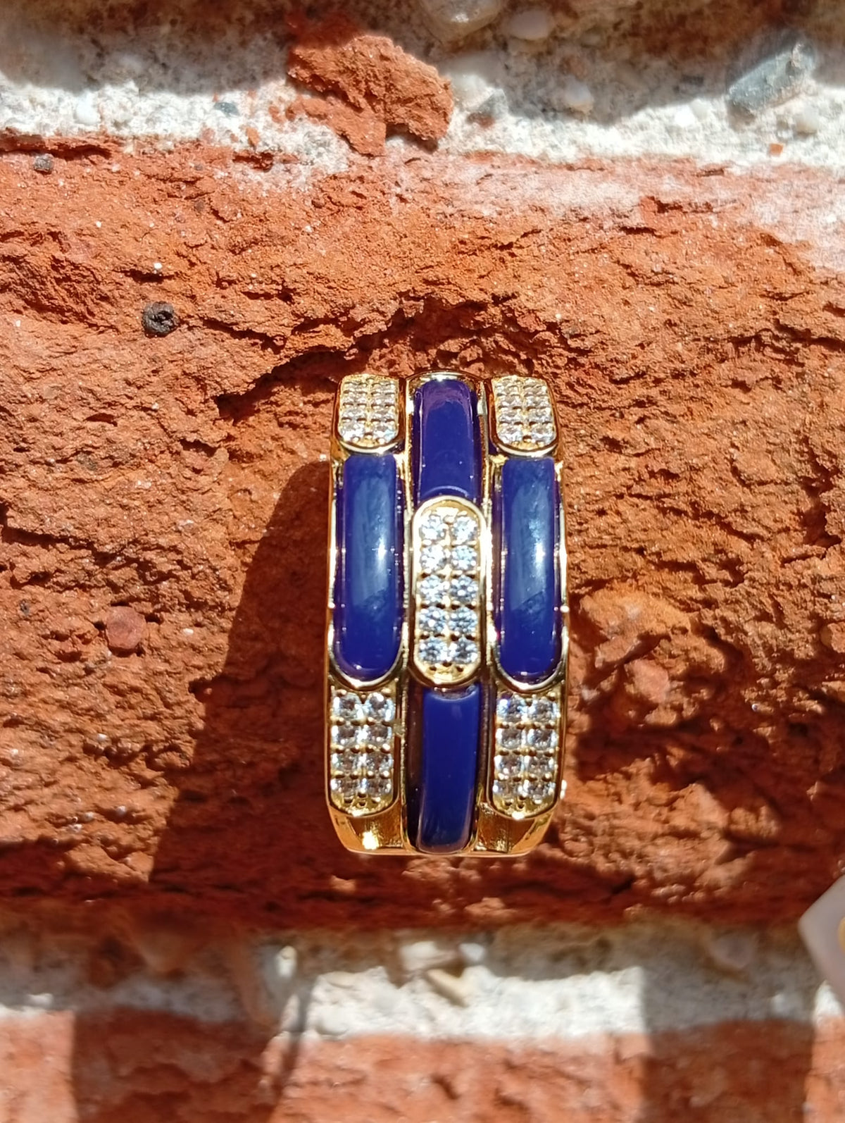 Orecchini a semicerchio blu