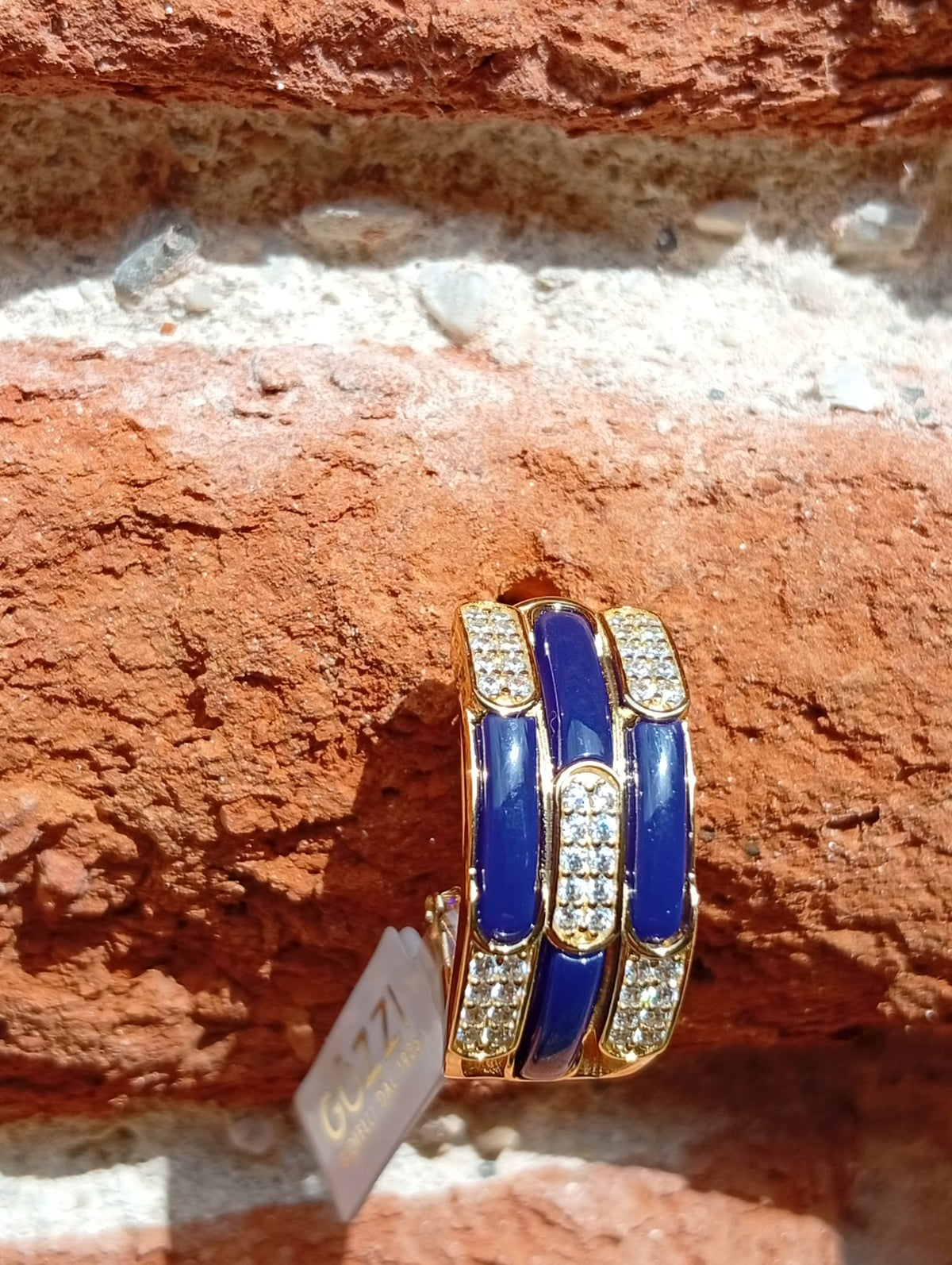 Orecchini a semicerchio blu