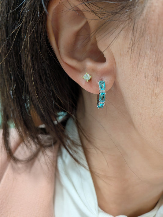 Orecchini cerchio verde smeraldo