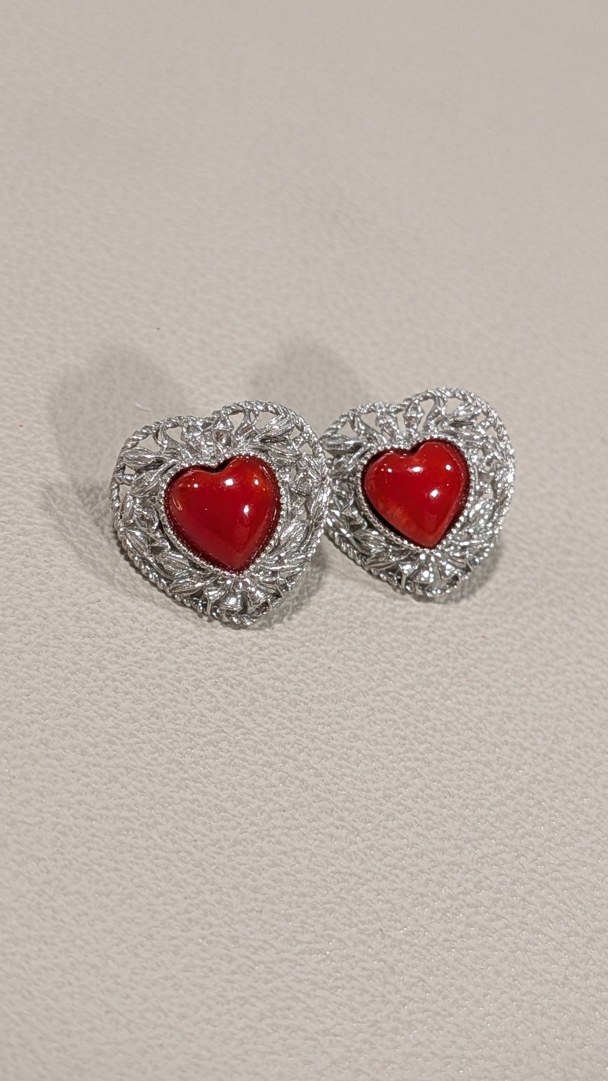 Orecchini corallo a cuore