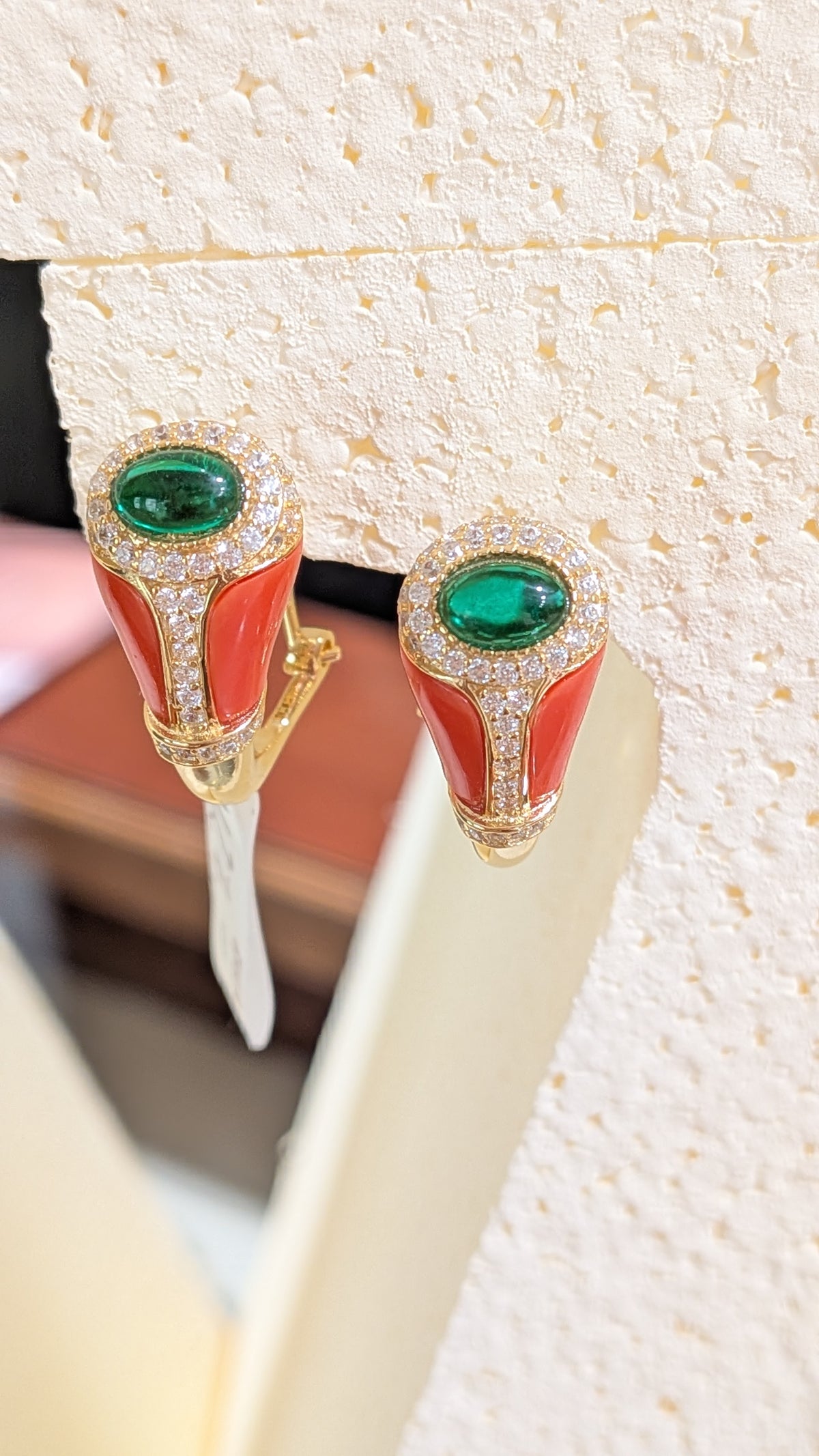 Orecchini goccia arancio e verde