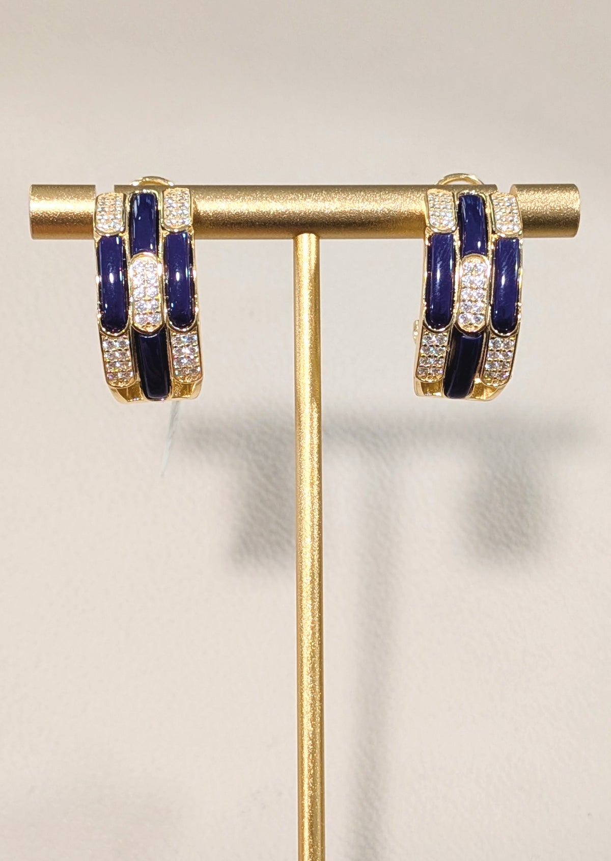 Orecchini a semicerchio blu