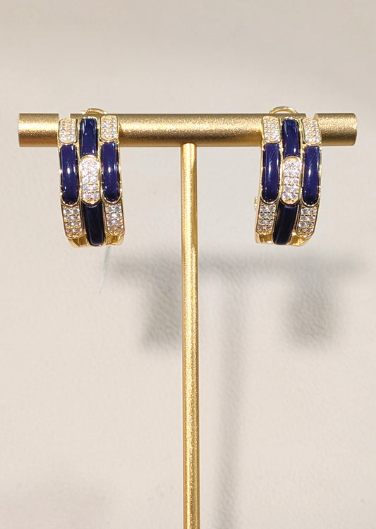 Orecchini a semicerchio blu