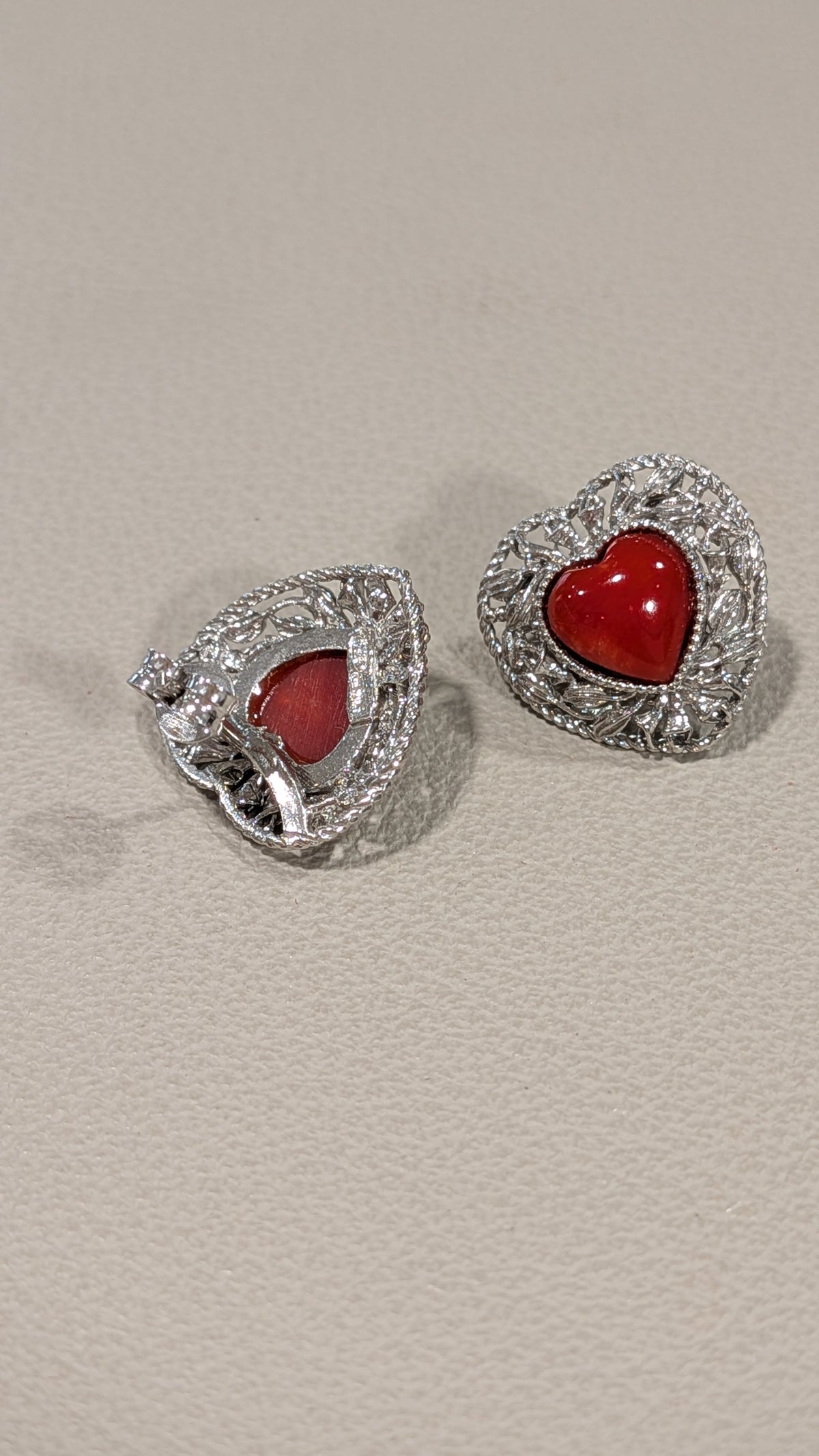 Orecchini corallo a cuore